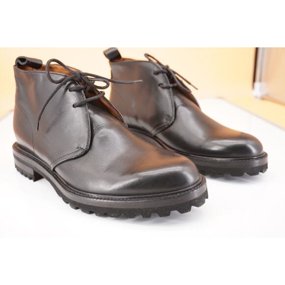 GREATS Brooklyn Chukka Boot Black Leather SZ 8 New Desert Lug 2 lace Army main image 4